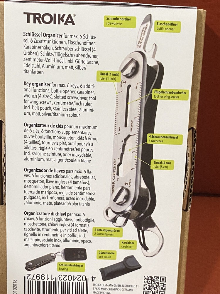 Troika - Original Construction- German Engineered High Quality- Key Organizer