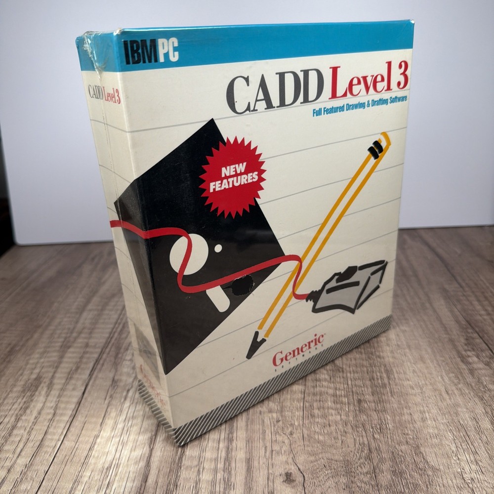 IBM PC Generic 3D Drafting CADD Level 3 VINTAGE Software SEALED