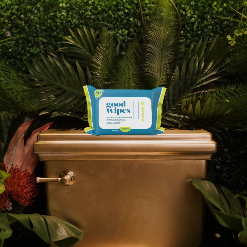 Flushable Butt Wipes Safe for Sensitive Skin, Shea-Coco Scented,150 Total Wipes