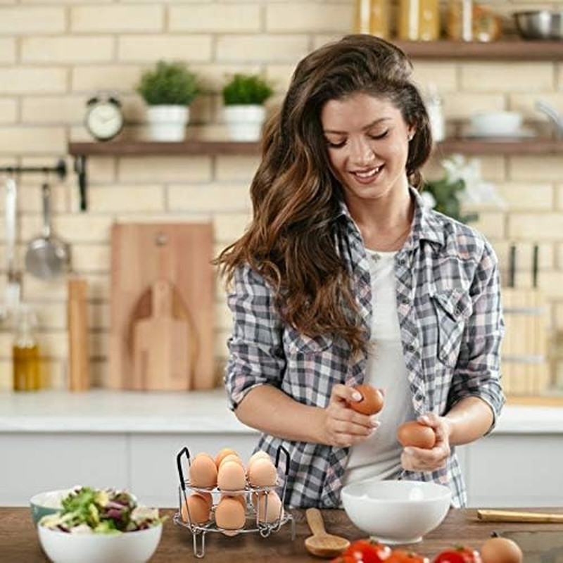 Stackable Egg Steamer Rack, Egg Cooking Rack with Heat Resistant Silicone Handl