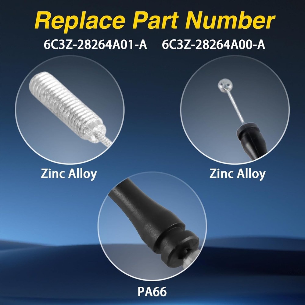Rear Left & Right Extended Cab Door Latch Release Cable Compatible with Ford...