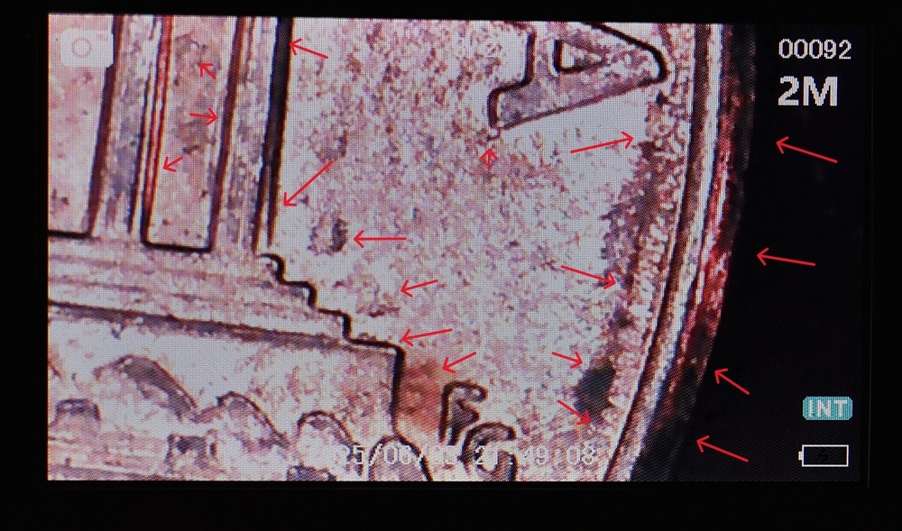 2001 Penny Multi Strike Error Double Die, Die Cracks, Initials Obscured