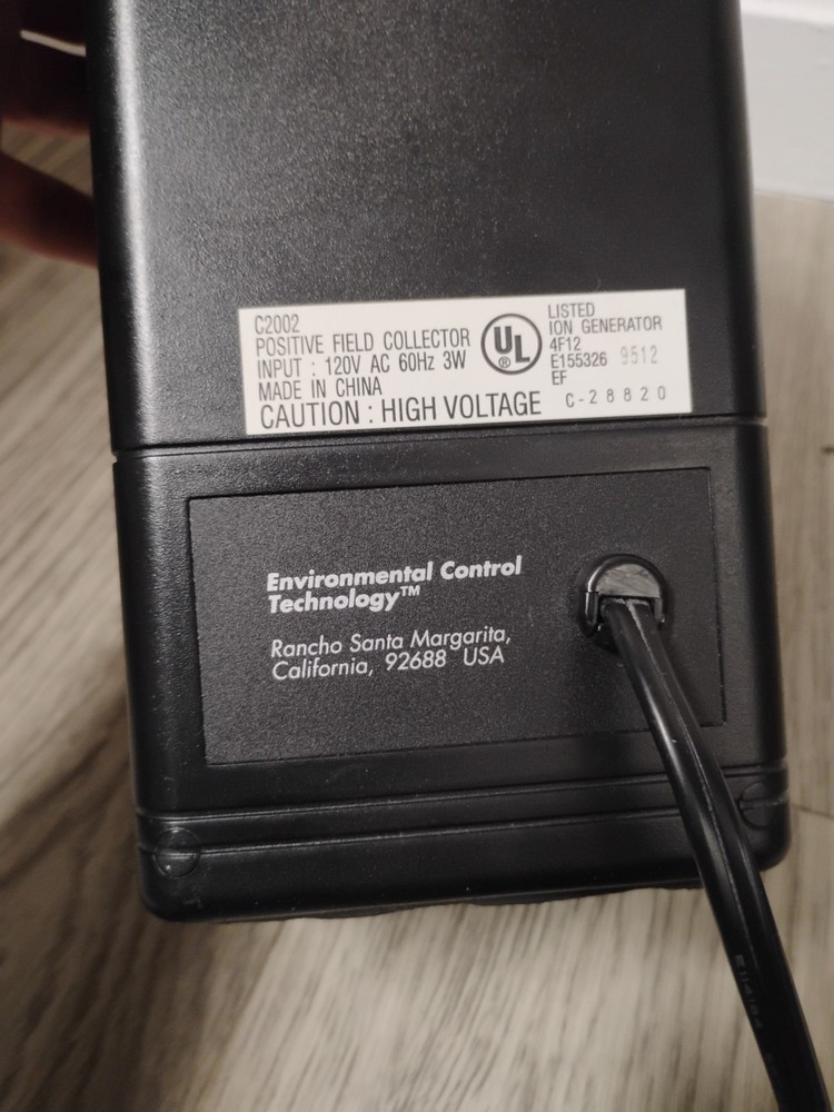 ECT Environmental Control Technology IC2001 Portable Ion Generator Purifier