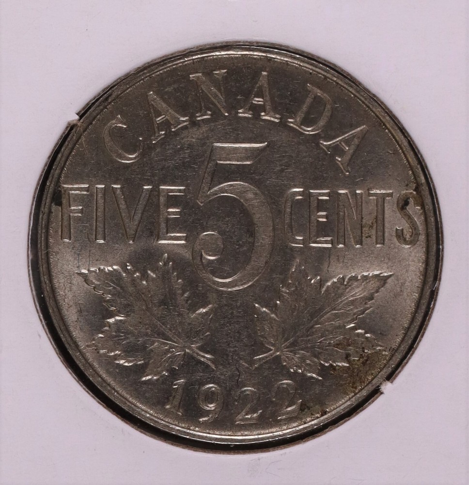 1922 Canada 5 Cents Coin