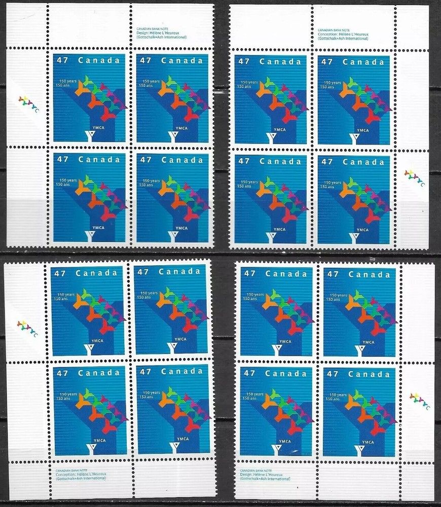 Canada - Scott 1925 - Matched Set of Plate Blocks - YMCA - 2001