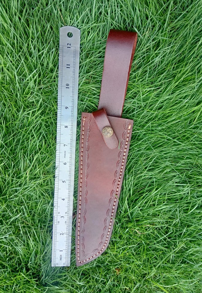 Custom Handmade 8”Fixed blade Leather Sheath / Holster / Case / vertical Knife