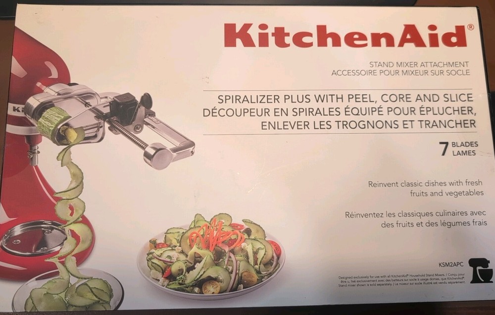 KitchenAid 5 Blade Spiralizer w/Peel, Core & Slice Attachment for Stand Mixer
