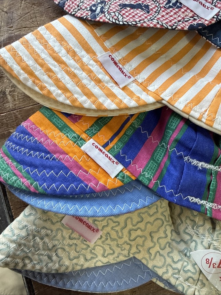 6 Comeaux Welding Cap Hats Random Assorted/ Reverse To Solid Color 7-3/8
