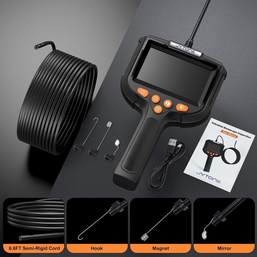Endoscope Camera with 4.3" HD Display for Pipe and Engine Inspection