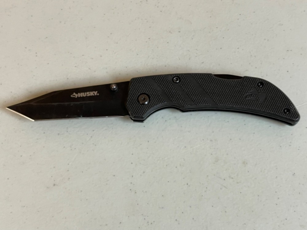 Husky Folding Pocket Knife - Tanto Blade