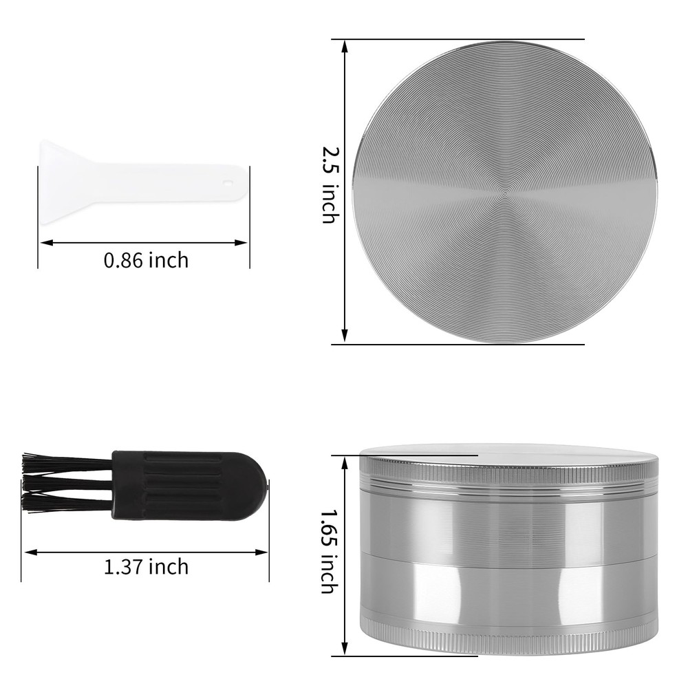 2.5 Inch Spice Grinder for Kitchen (Silver)