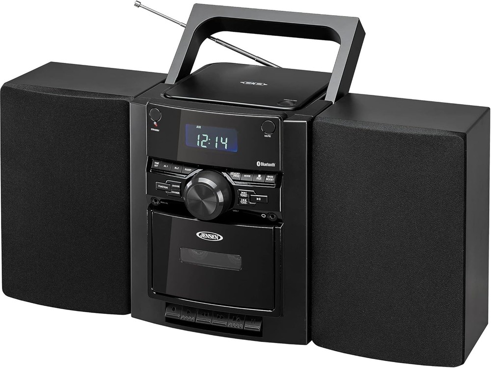 Bluetooth Portable CD System with Cassette Player FM Radio Stereo Speaker