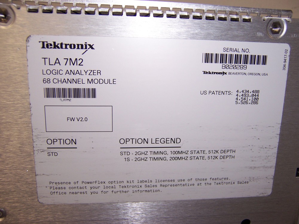 8863 TEKTRONIX TLA7M2 68 CHANNEL MODULE