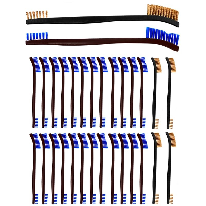 30 Pack Gun Cleaning Brushes Set Included:25 Nylon7-Inch Double-Ended blue
