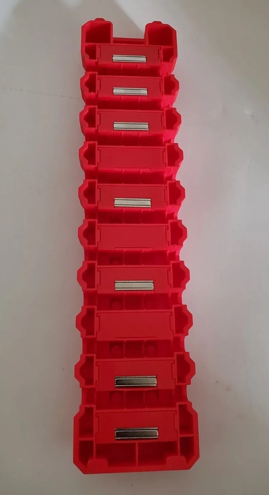 Snap On Tools Magnetic Tool Box 10 wrenches holder red Flexible interlocking NEW