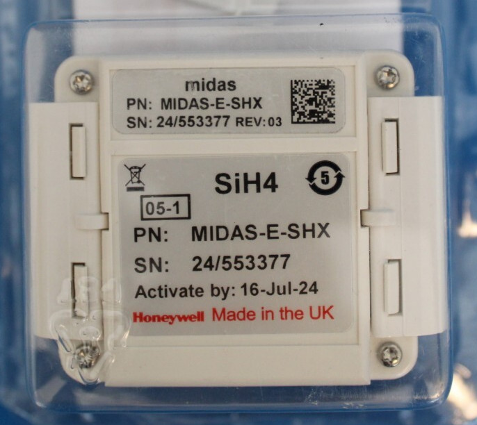 NEW Honeywell Analytics MIDAS-E-SHX Pyrophoric Silane SiH4 Sensor Cartridge