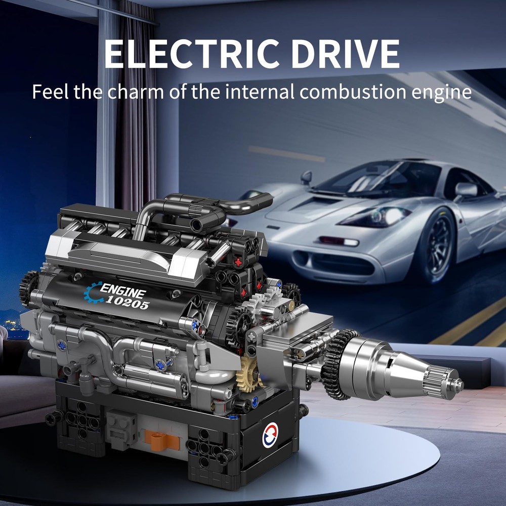 733 Pcs Visible V12 Internal Combustion Ohc Engine Motor Working Model DIY Kit