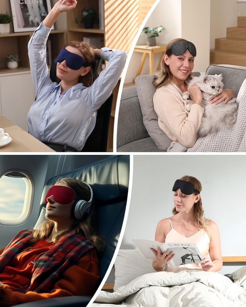 Sleep for Side Sleeper 3 Pack, Blackout 3D Eye for Sleeping, Night Blindfold ...