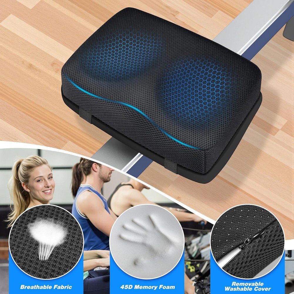 Memory Foam Seat Cushion for Rowing Machines - Rower Pad Accessory