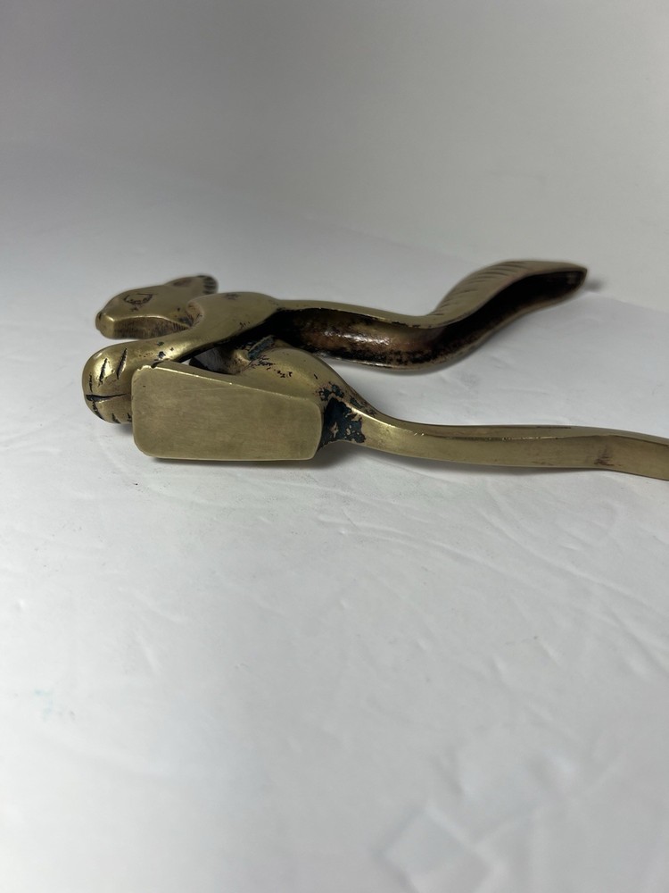 Vintage Solid Brass Figural Squirrel Nut Cracker Heavy Stamped Germany