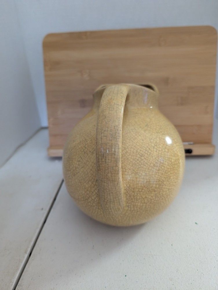 Vintage Yellow Tilted Ball Pitcher