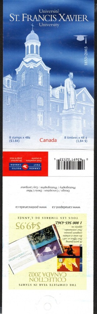CANADA BOOKLET UNITRADE 269a ST. FRANCIS XAVIER UNIVERSITY - HAS BEEN OP ENED