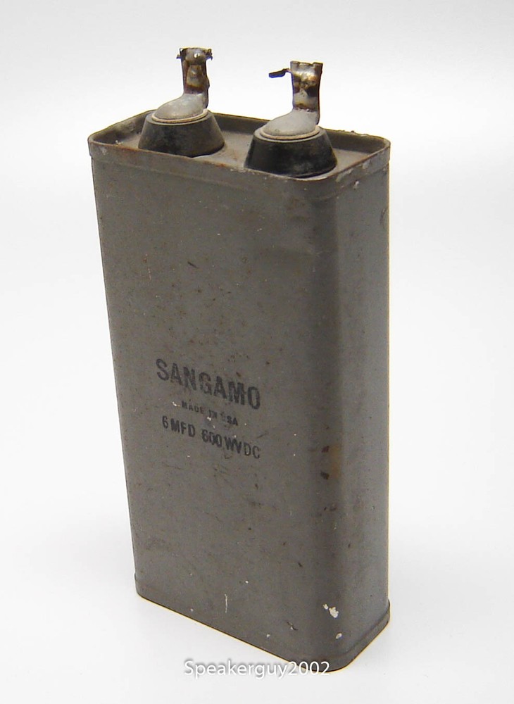 Sangamo PIO Capacitor / 6 MFD 600 VDC  -- KT