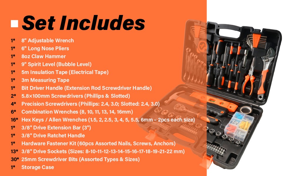 141 Piece Tool Set Auto Repair Tool Combination Package Socket Wrench Mixed Tool