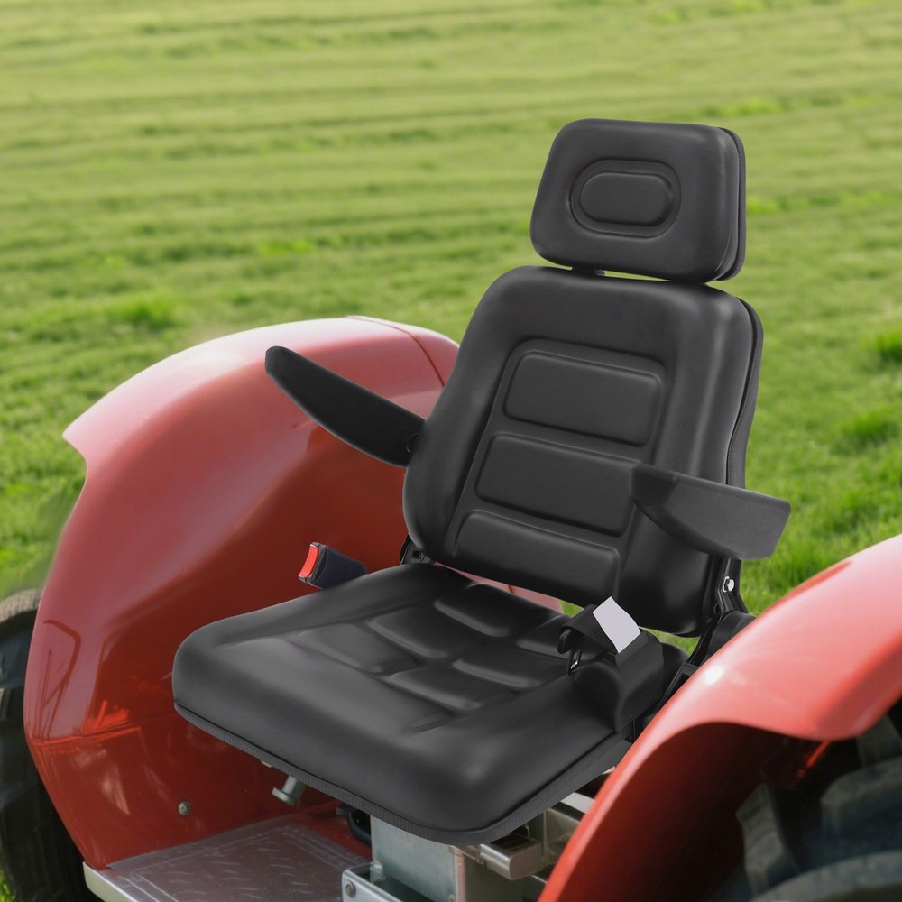 Ergonomic Tractor Seat With Adjustable Headrest Armrest & Lumbar Support