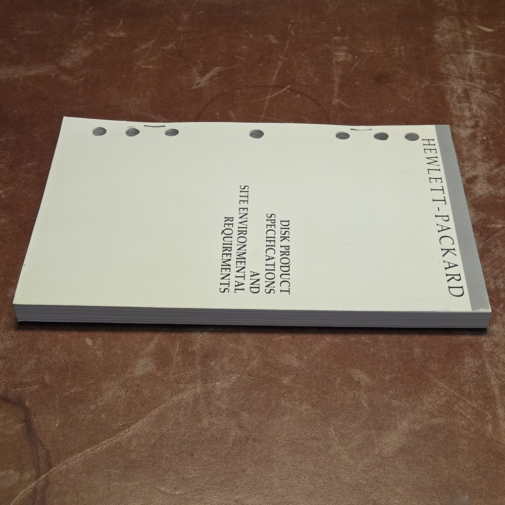 1989 HP Disk Product Specifications and Site Environmental Requirements Manual