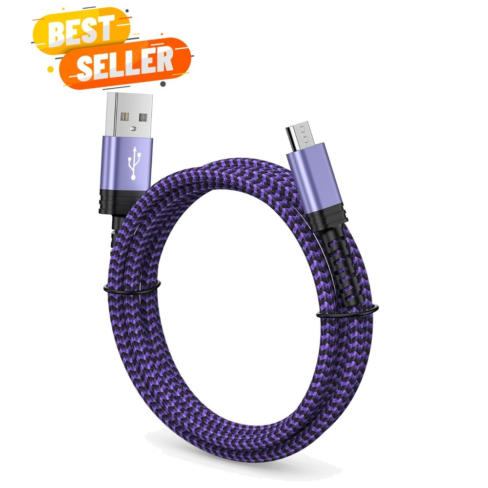 Durable 6FT Amazon Kindle Cable - Fast Charge Micro USB for PS4 Controllers
