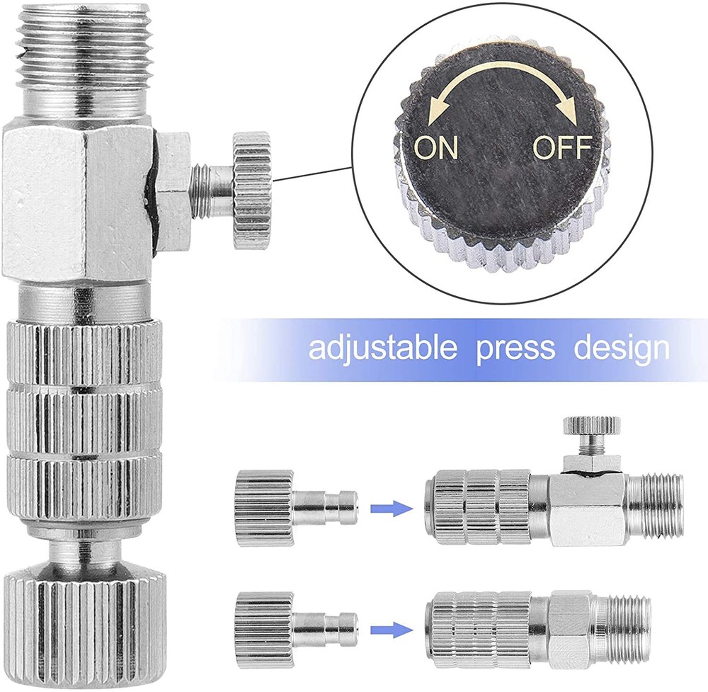 HUBEST 14pcs Multi-Size Airbrush Adapter Set, Quick Release KIT 1, Silver