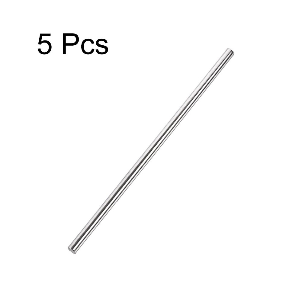 5 PCS 5mm x 200mm 304 Stainless Steel Solid Round Rod