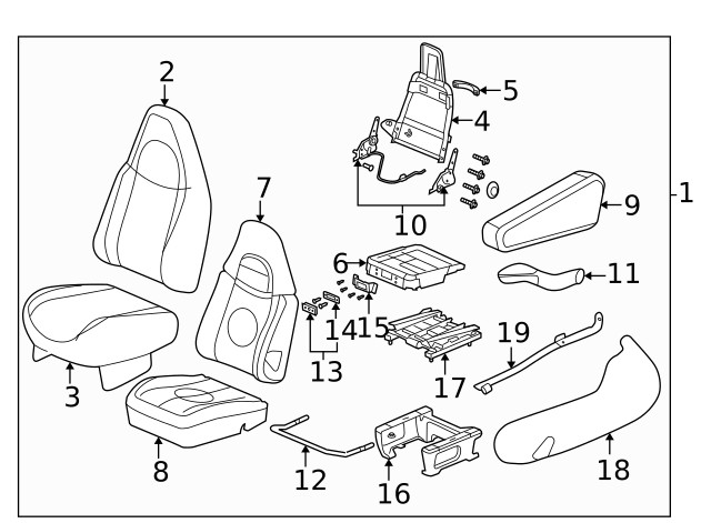 Genuine GM Seat Back Frame 19127859