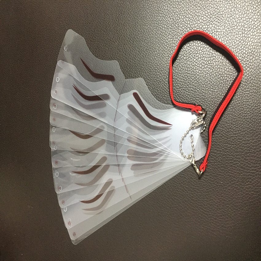 Microblading Permanent Makeup Eyebrow Shaping Stencils Card Template 12 Styles