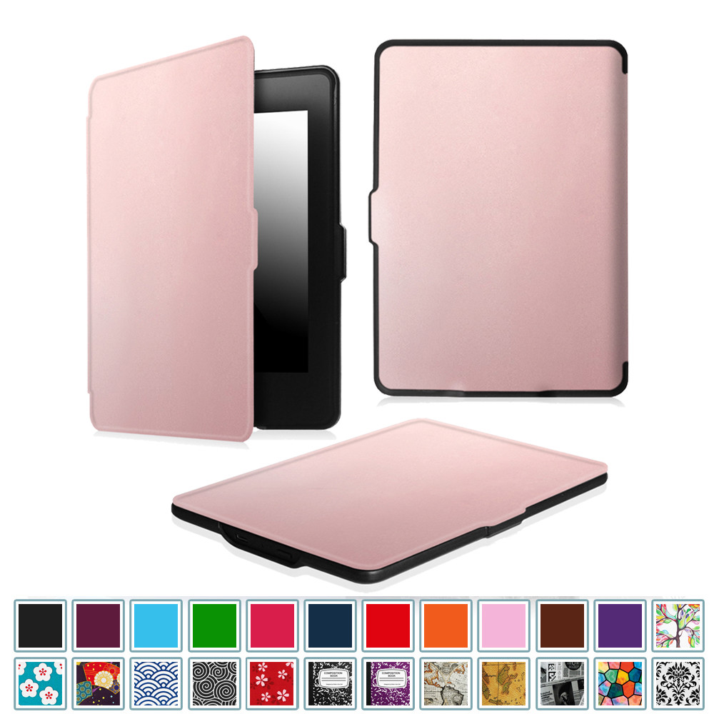 For 2012-2017 Amazon Kindle Paperwhite PU Leather SlimShell Case Auto Sleep/Wake