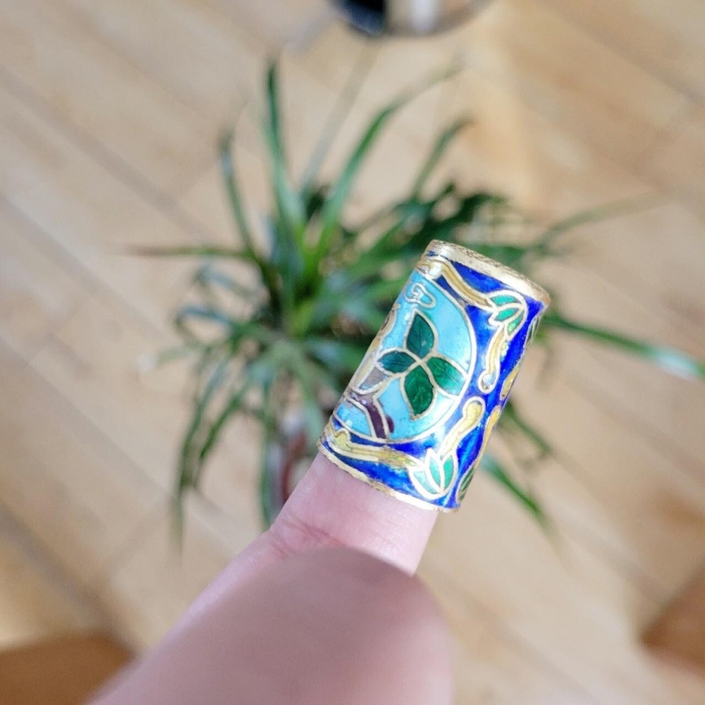 Vintage Cloisonne Owl Thimble