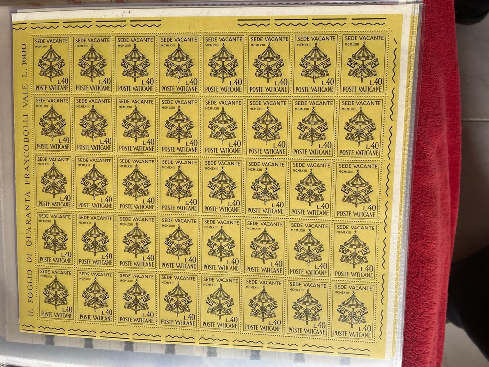 Vatican 1963 Vacant Seat Full Sheets Mnh**. Complete Sheet Set