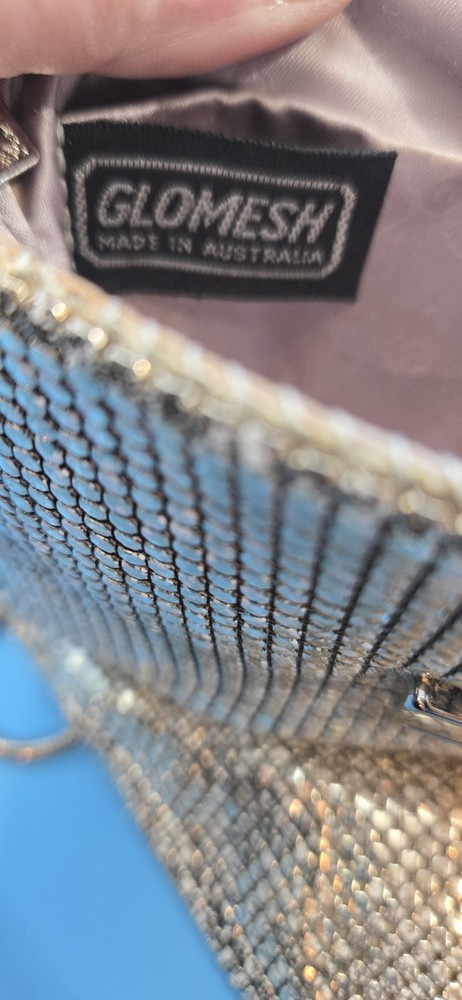 Vtg 70s Disco Glowmesh Disco Purse