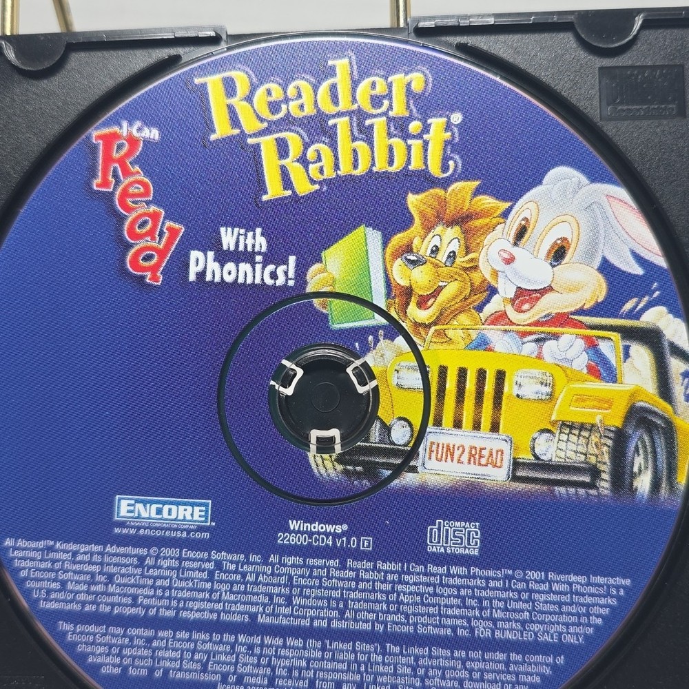 Encore Reader Rabbit CD I Can Read With Phonics 2003 Fun 2 Read Data Storage
