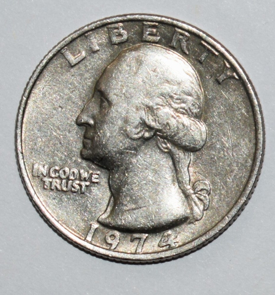 1974 Quarter Error No Mint Mark Missing Claw/Foot, Weak Strike, Missing I's DD +