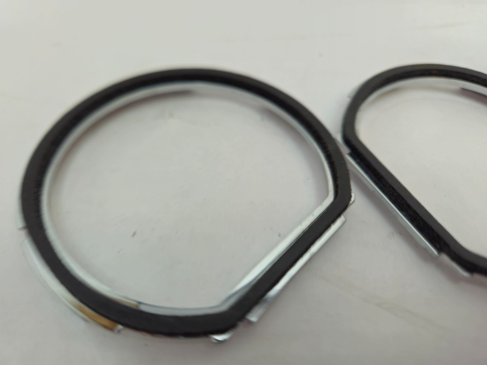 OEM Harley Davidson Touring Chrome Speedometer Gauge Trim Insert Pair