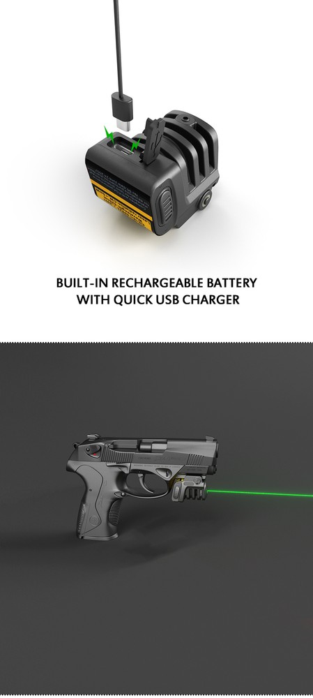 Green Rechargeable Laser Sight for Ruger Security 380, Security .380