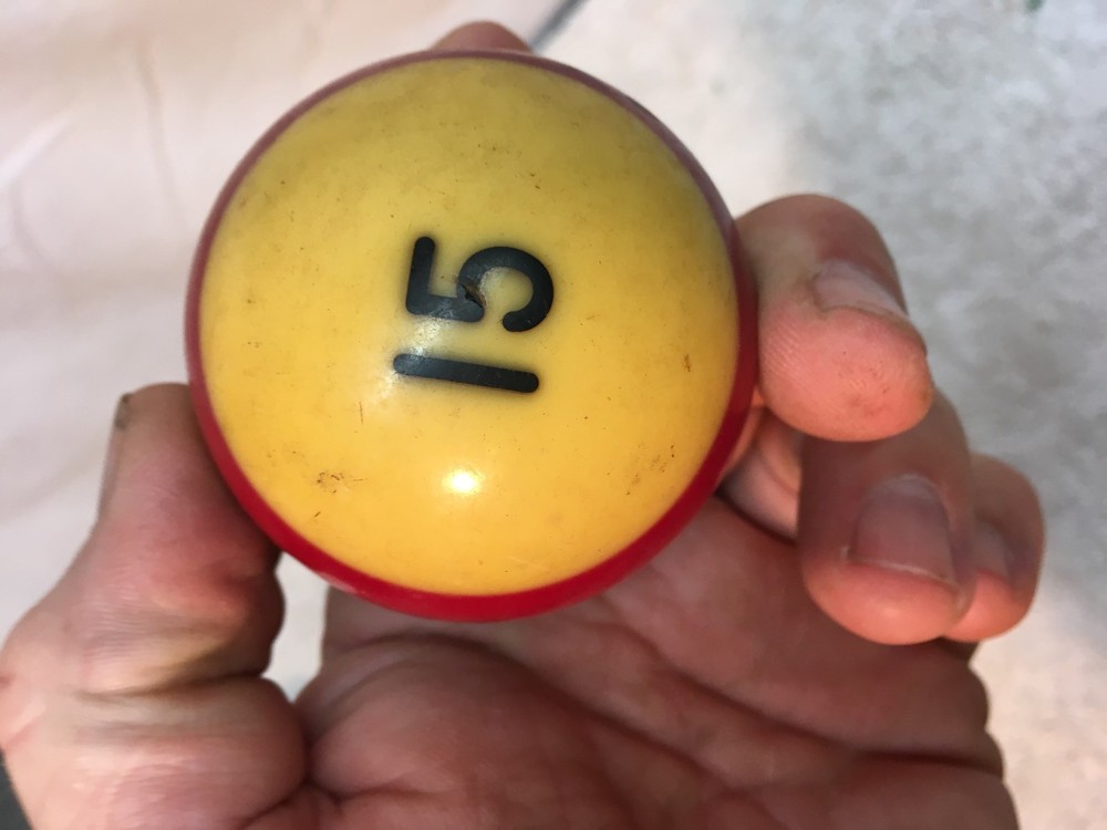 VINTAGE 2 1/4" POOL BILLIARD BALL #15 STRIPED