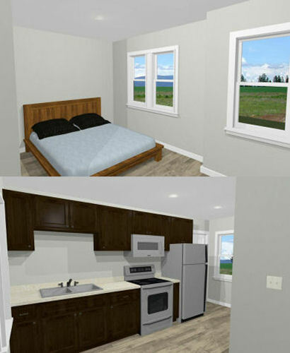 20x16 Tiny House -- PDF Floor Plan -- 292 sq ft -- Model 2A