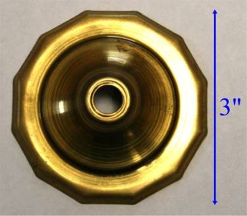 12-Sided Solid Brass Lamp Vase Cap - NON-VENTED
