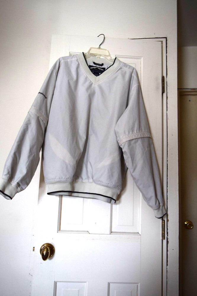 Sun Mountain Dewpoint Men’s Size L Golf Jacket Khaki Zip-Off Sleeves Pullover