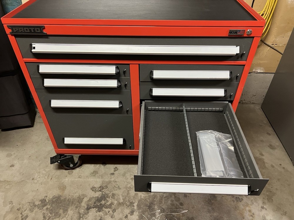 Proto 10-Drawer Heavy-Duty Rolling Tool Box Cabinet