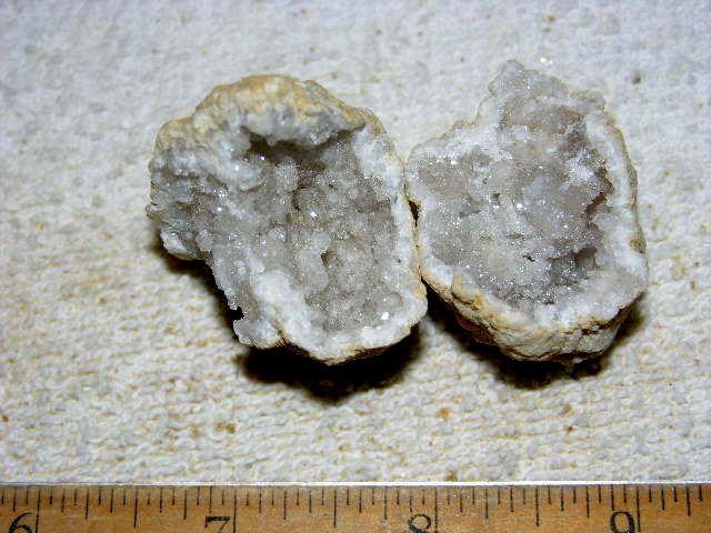 Geode pair opened with crystal centers 2 inch G64
