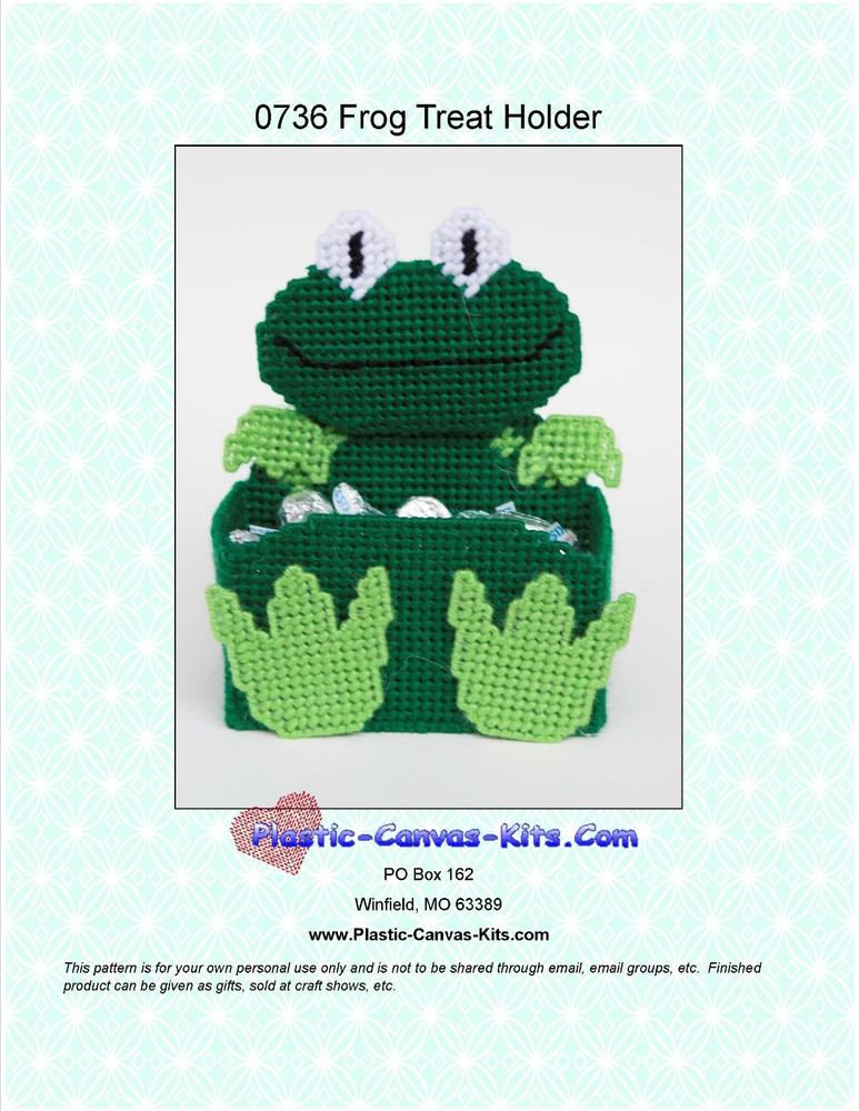 Frog Treat Holder- Plastic Canvas Pattern or Kit